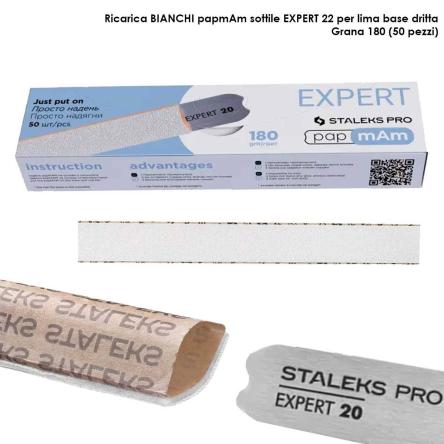 Staleks file di ricambio papmam per lima dritta expert 22, grana 180 (50 pz.)