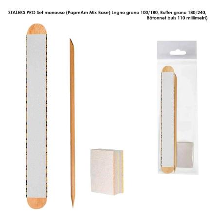 Staleks kit expert 30 (papmam mix sulla base in legno 100/180 grit, staleks buffer 180/240 grit,bastoncino d'arancio 110 mm)