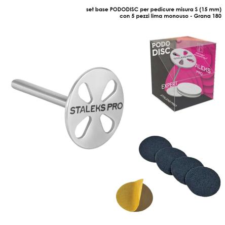Staleks disco per pedicure pododisc expert s (15 mm) completo ricambi grana 180 (5 pz.)