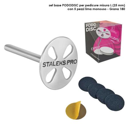 Staleks disco per pedicure pododisc expert l (25 mm) completo di ricambi grana 180 (5 pz.)