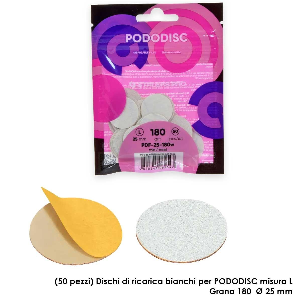 Staleks ricambi disco per pedicure pododisc staleks pro l, grana 180 (50 pz.), colore bianco dia 25 mm