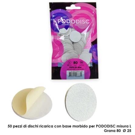 Staleks ricambi su base morbida per il staleks disco per pedicure pododisc staleks pro l, grana 80 (50 pz.), color bianco dia 25 mm