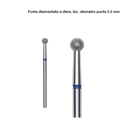 Staleks punta diamantata a shera, blu, diametro 3.5 mm