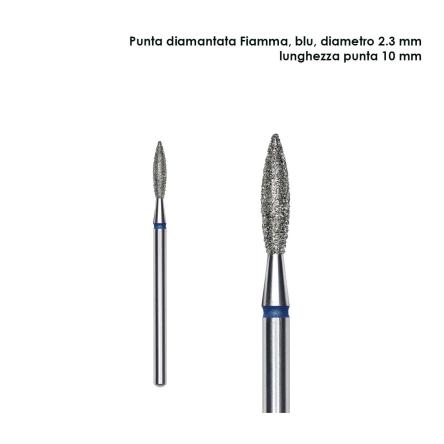 Staleks punta diamantata fiamma, colore blu, diametro 2,3 mm l. punta 10 mm