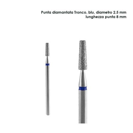 Staleks punta diamantata tronco, colore blu, diametero 2,5 mm  l. punta 8 mm