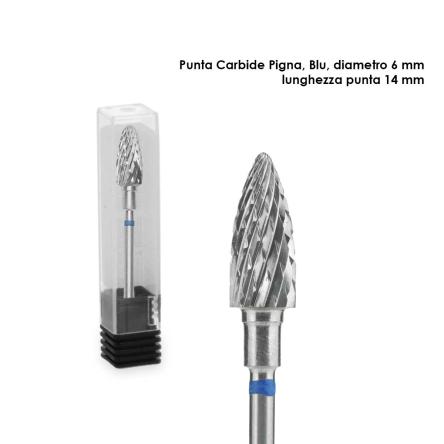 Staleks punta fresa in carburo, pigna, blu, expert con diametro 6 mm/ l. 14 mm