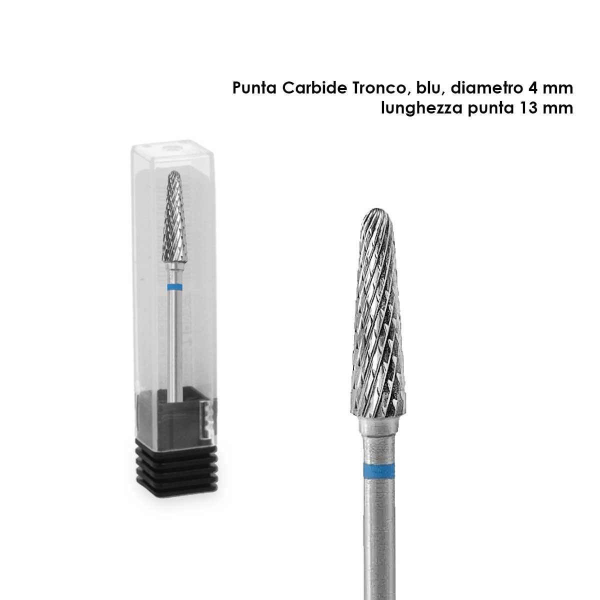 Staleks punta in carburo tronco, colore blu, diametro 4 mm / lunghezza 13 mm