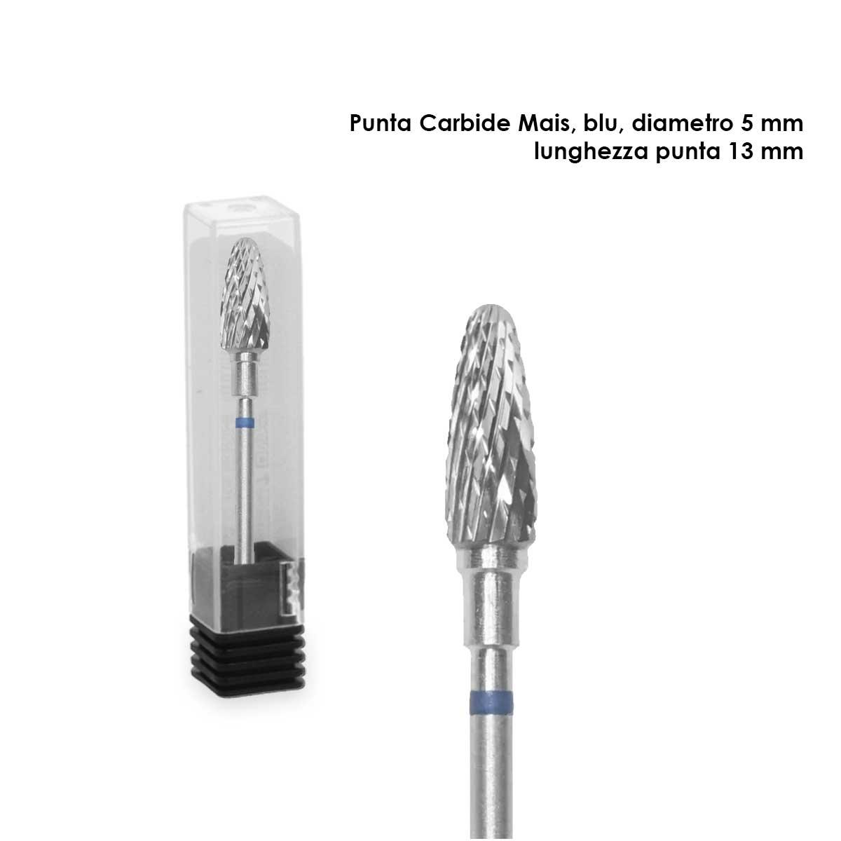 Staleks punta diamantat in carburo panocchia, colore blu, diametro 5 mm / lunghezza 13 mm