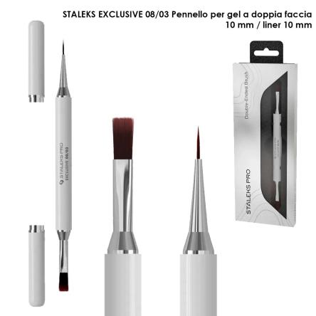 Staleks pennello doppio exclusive, per gel 10 mm / liner 10 mm