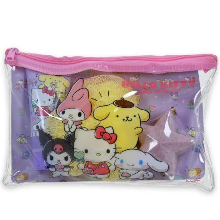 Hello kitty & friends beauty case gel doccia 35 ml + spugna + bath bomb
