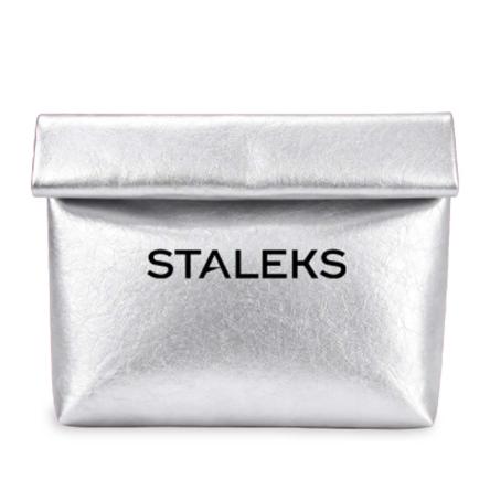 Staleks cosmetic bag staleks silver faux leather