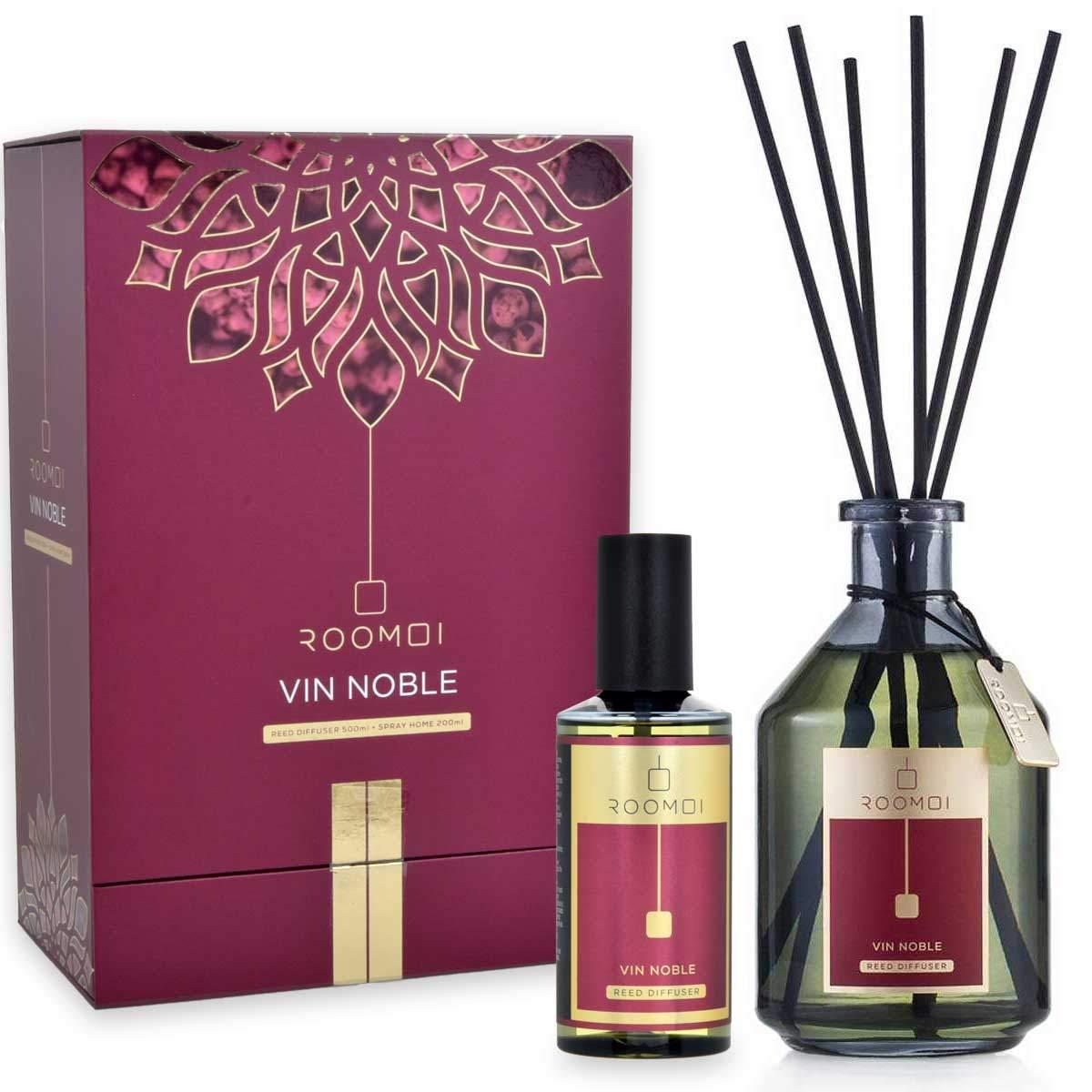 Coffret roomoi vin noble 500ml + home spray 200 ml + sticks