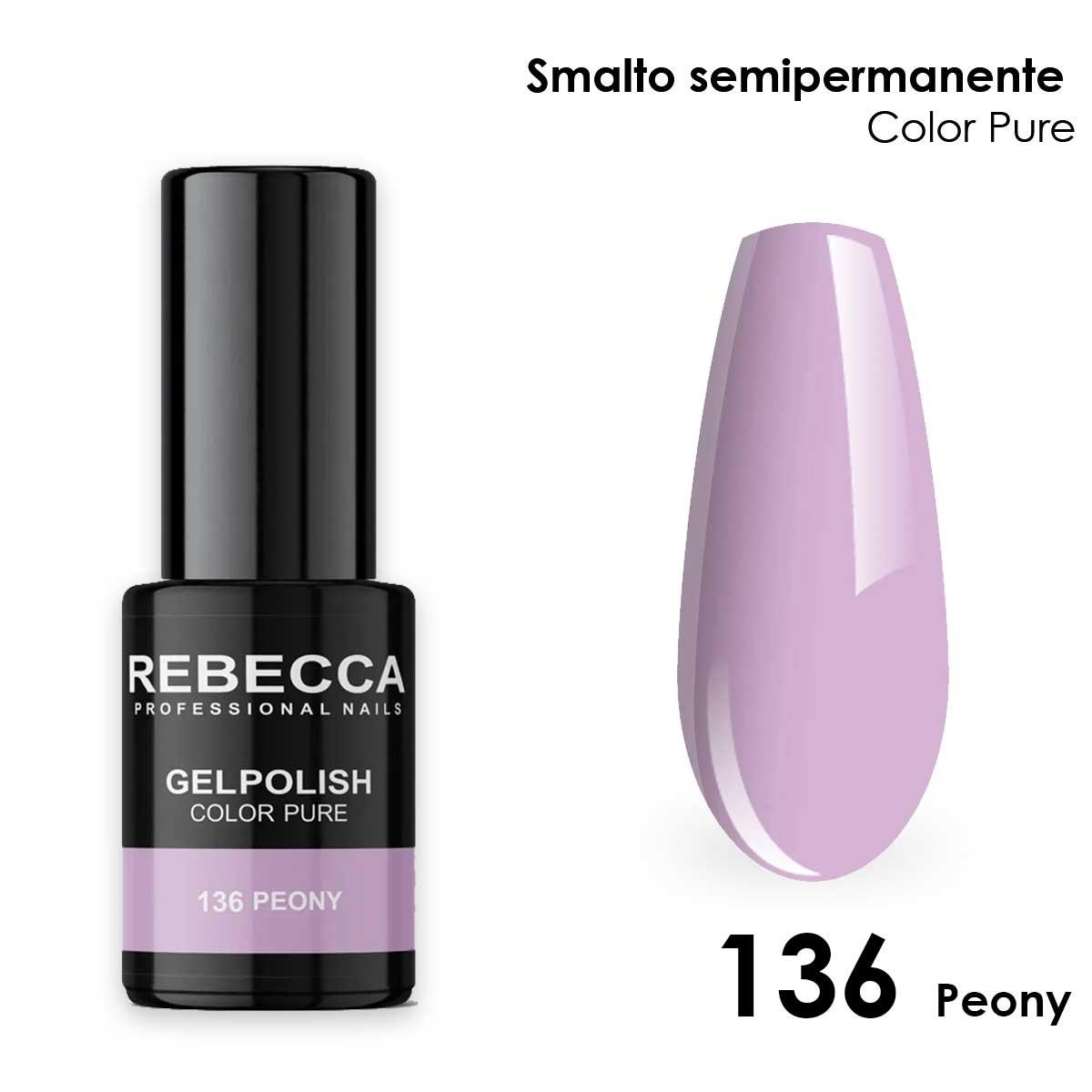 Rebecca gel polish soak off color pure 5 ml  smalto semipermanente n.136