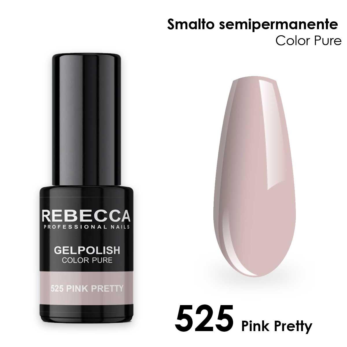 Rebecca gel polish soak off color pure 5 ml  smalto semipermanente n.525