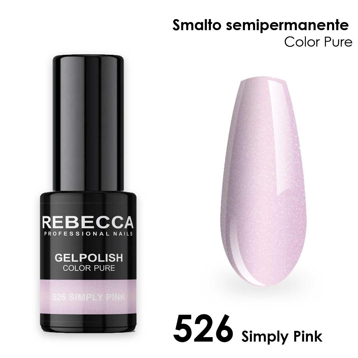 Rebecca gel polish soak off color pure 5 ml  smalto semipermanente n.526