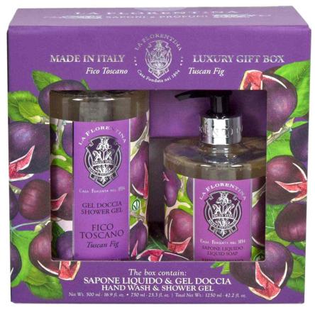 La florentina gift box fico toscano gel doccia 750 ml+ sapone liquido 500 ml