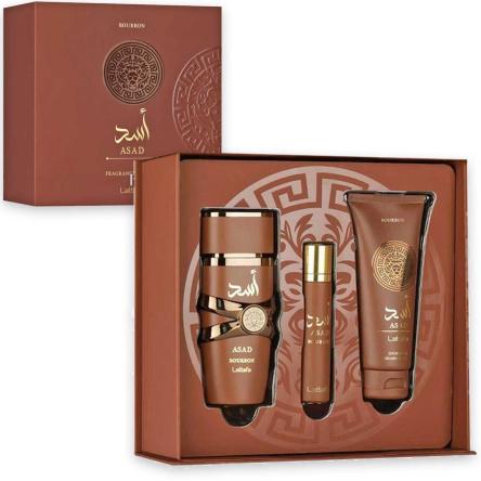Lattafa asad bourbon(m)set edp 100 ml +edp 12 ml + shower gel 100 ml